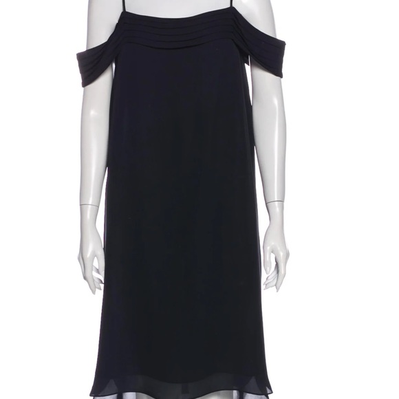 NWT- T by Alexander Wang Black Tea Length Silk Evening Dress - Picture 2 of 7